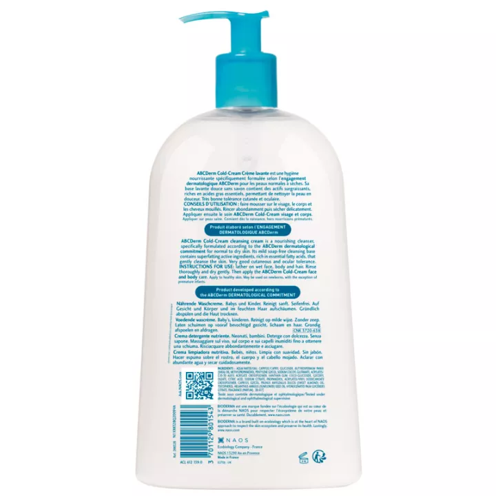 Bioderma ABCDerm Cold Cream Waschcreme 1 L