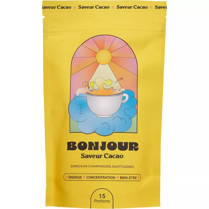 Bonjour Drink aux Champignons Adaptogènes Saveur Cacao 90g