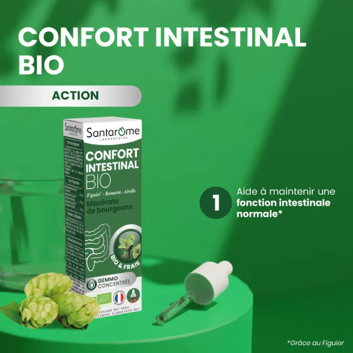 Complexo de botões «Conforto Intestinal» Biológico, 30 ml, Santarome