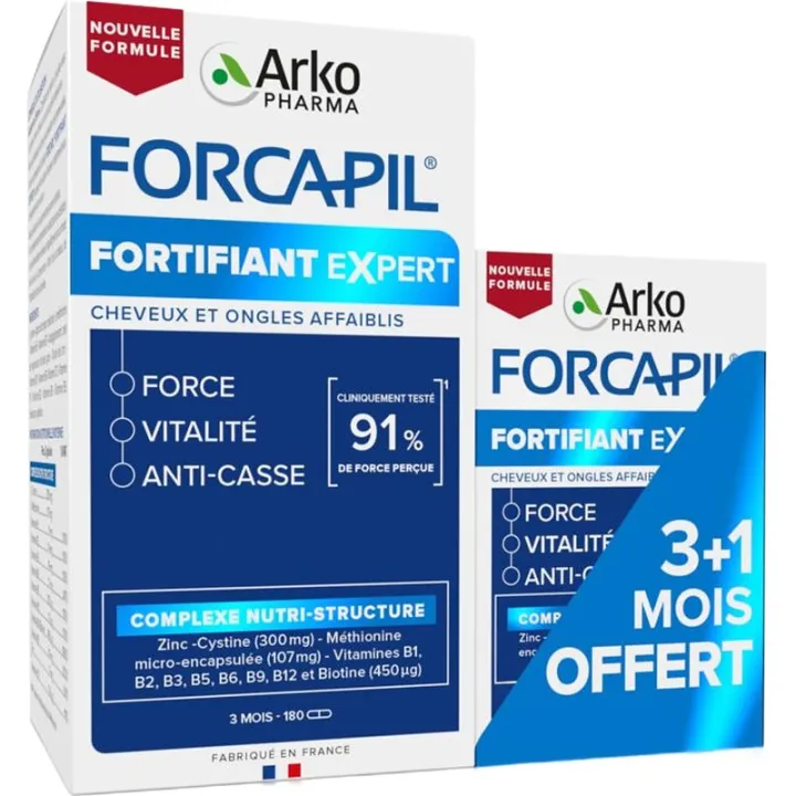 Forcapil «Укрепляющий эксперт» для ослабленных волос и ногтей, 180+60 капсул