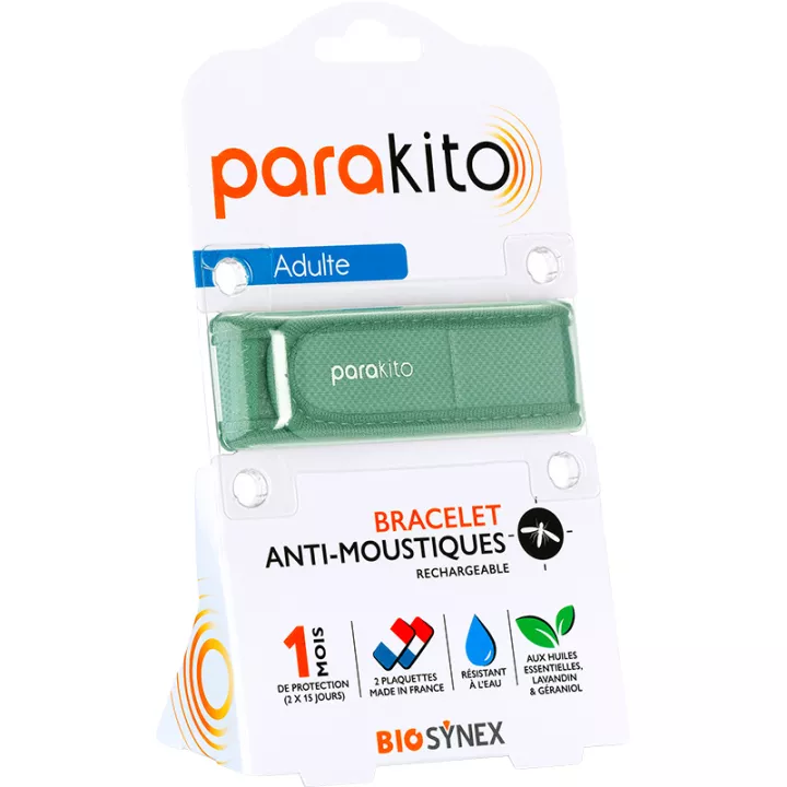 Pulseira repelente de mosquitos recarregável para adultos Parakito Plain
