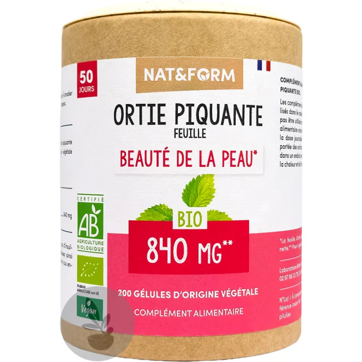 Nat & Form Organic Stinging Nettle Leaf 200 Vegetable Capsules Eco 