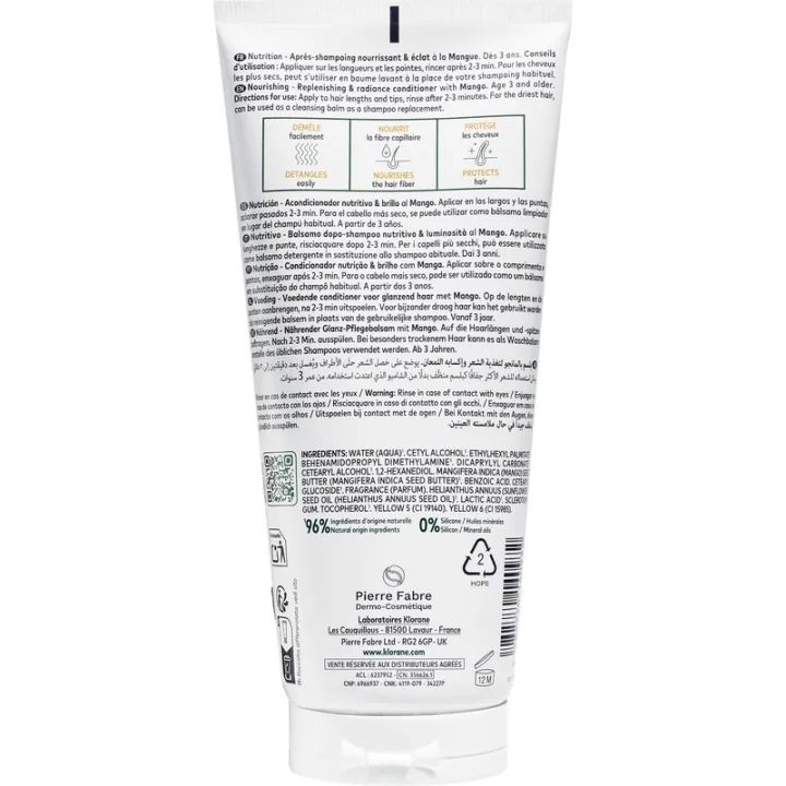 Klorane Nutrición Acondicionador Nutritivo Resplandor 200 ml
