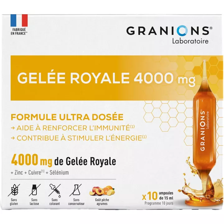 Granions Geleia Real 4000 mg Imunidade e Energia 10 ampolas