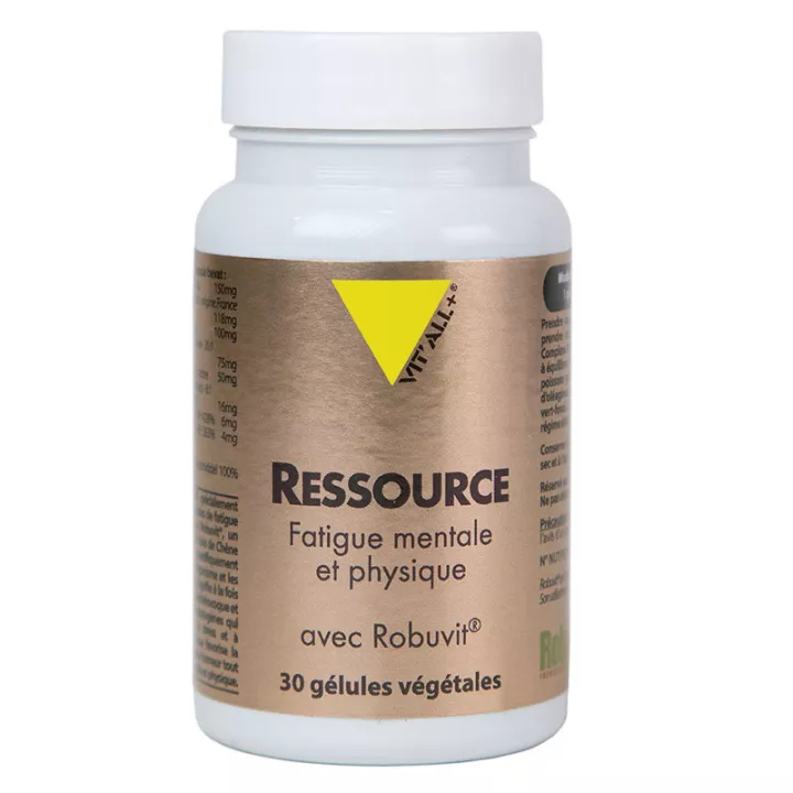 Vitall + Ressource Force Mentale et Physique 30 Gélules Végétales