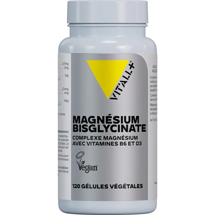 Vitall+ Magnesium Bisglycinat + Vit B6 und D3 60 vegetarische Kapseln