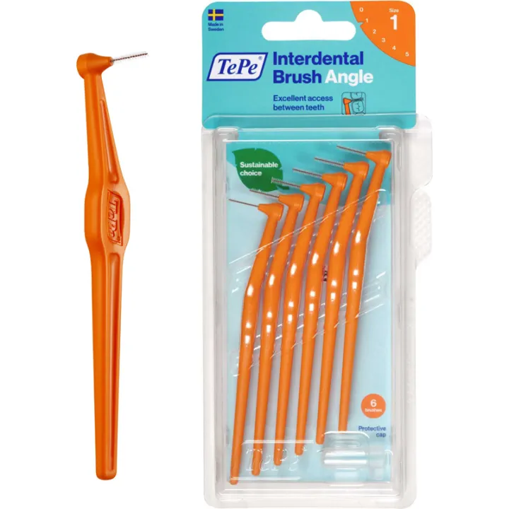 Tepe Interdental Brushes Angle with Handle x6