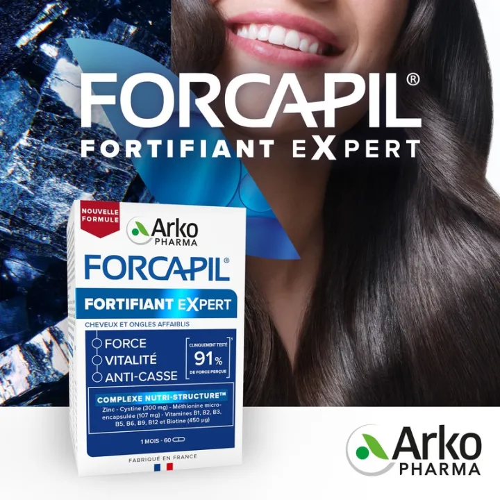 Forcapil «Укрепляющий эксперт» для ослабленных волос и ногтей, 180+60 капсул