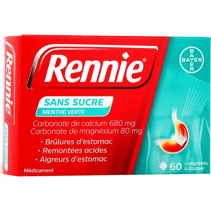Rennie Menta para la acidez estomacal, 60 comprimidos