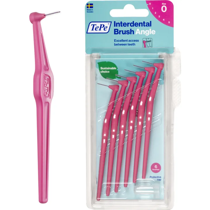Tepe Interdental Brushes Angle with Handle x6