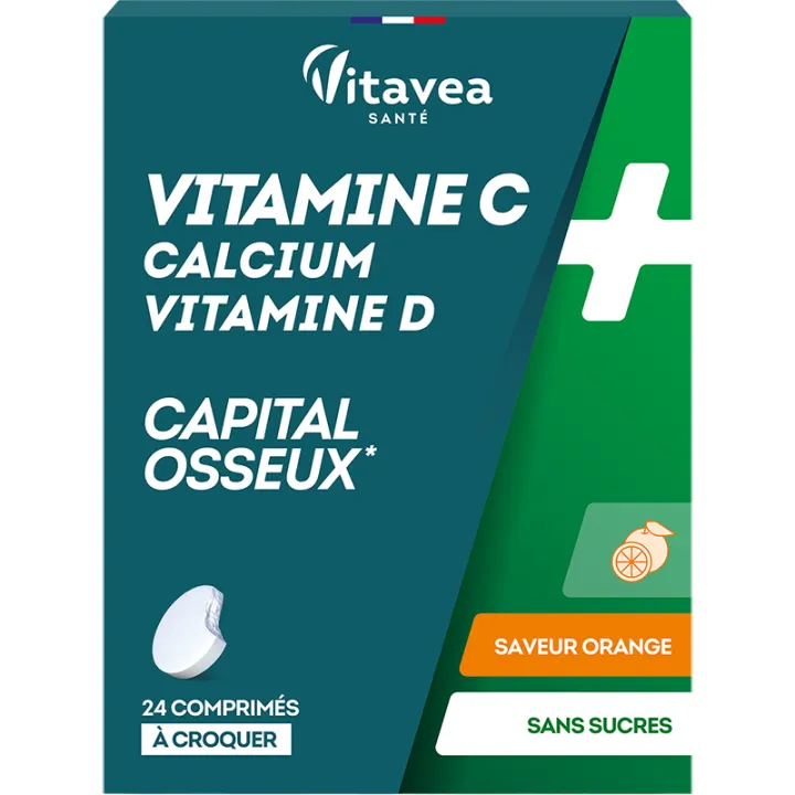 Vitavea Vitamina C, Cálcio, Vitamina D, Capital Ósseo, 24 comprimidos