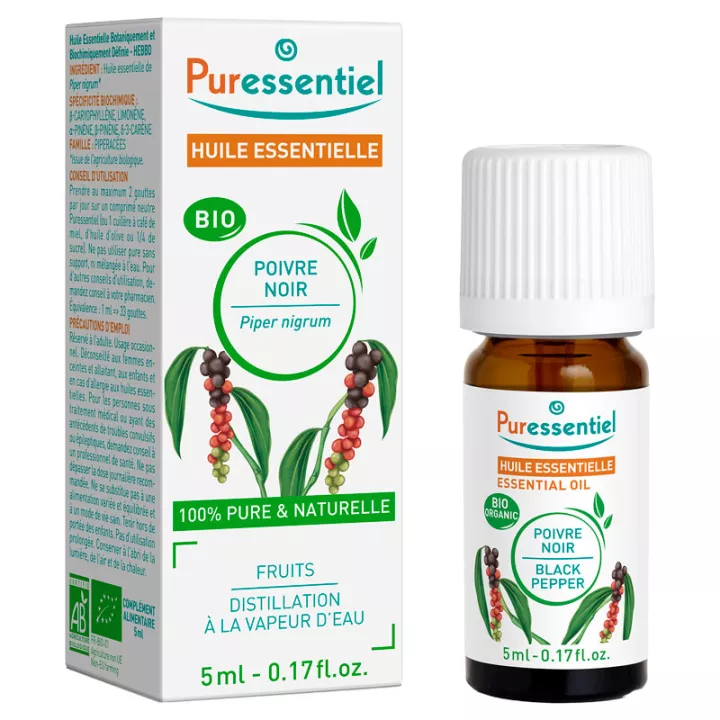 Puressentiel Biologische zwarte peper etherische olie 5 ml