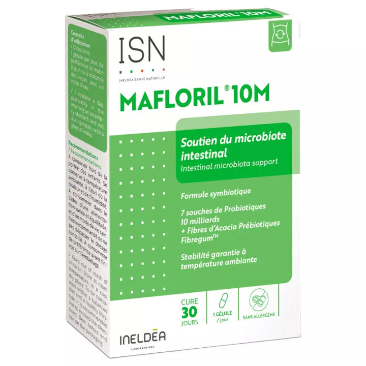 Mafloril 10 M ondersteunt de darmflora 30 capsules Ineldea