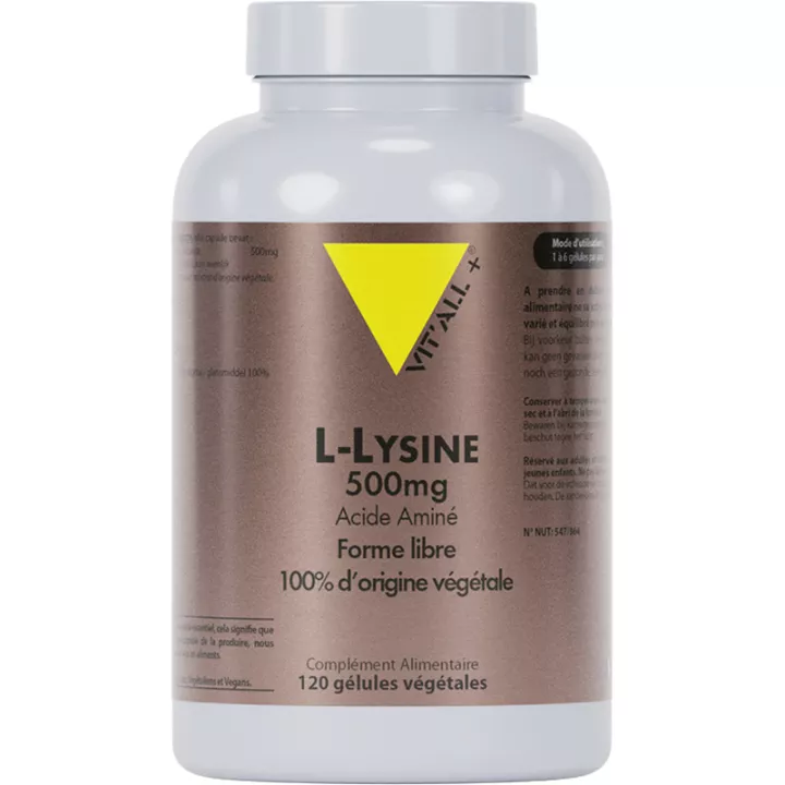 Vitall+ L-Lysine 500mg 120 plantaardige capsules