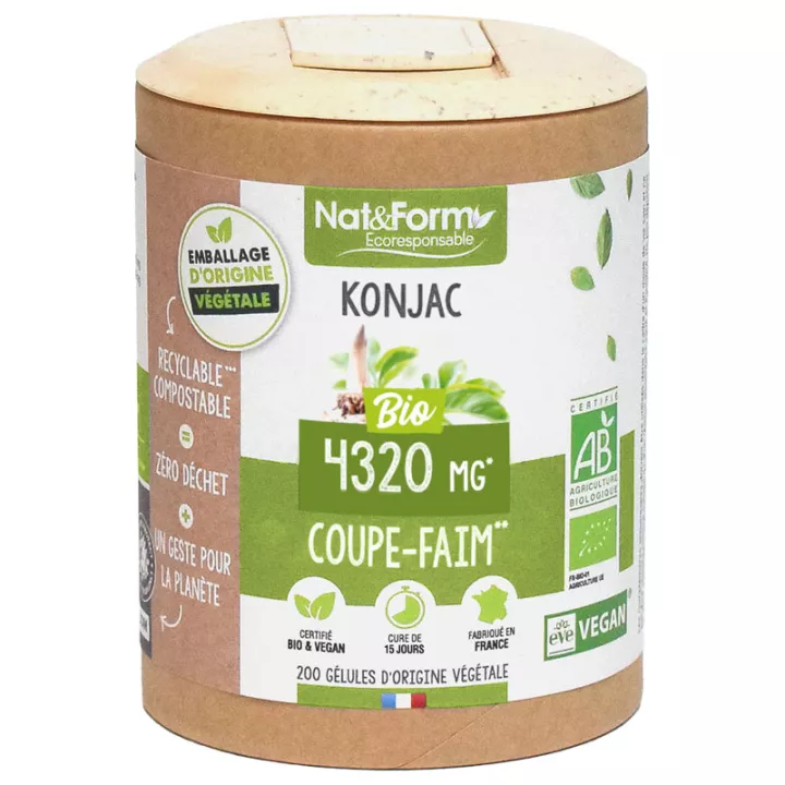 Nat & Form Organic Konjac 200 Vegetable Capsules Eco