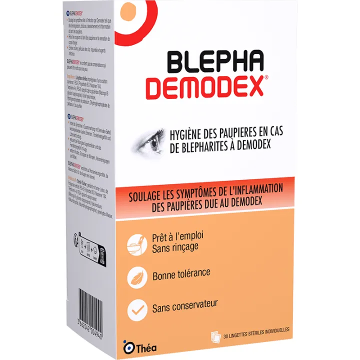 Blephademodex Ocular Rosacea 30 cleansing wipes