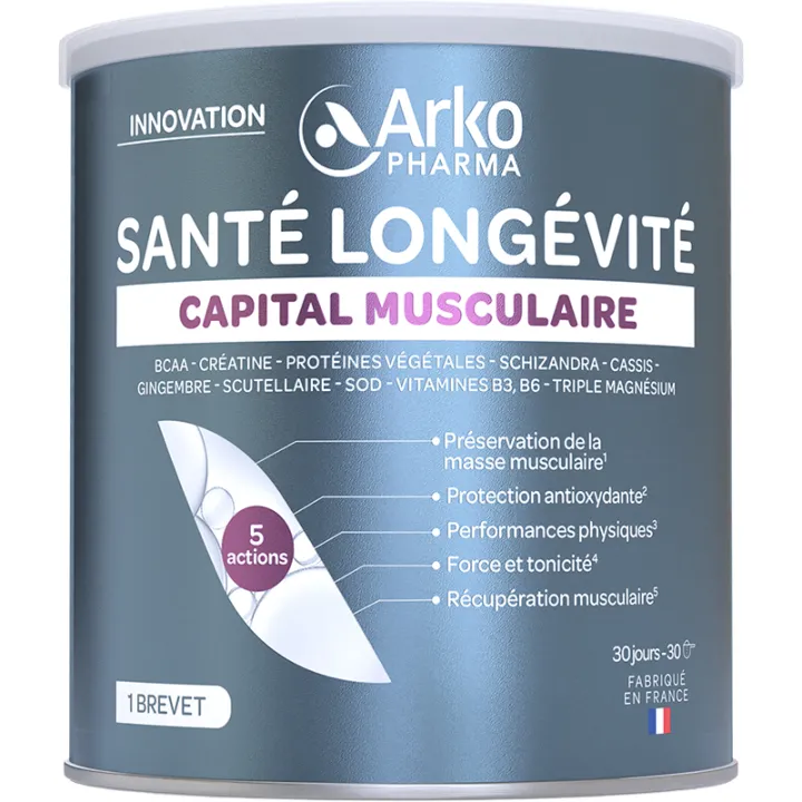 Muscle Mass, Health, Longevity by Arkopharma, 30 servings, 285 g