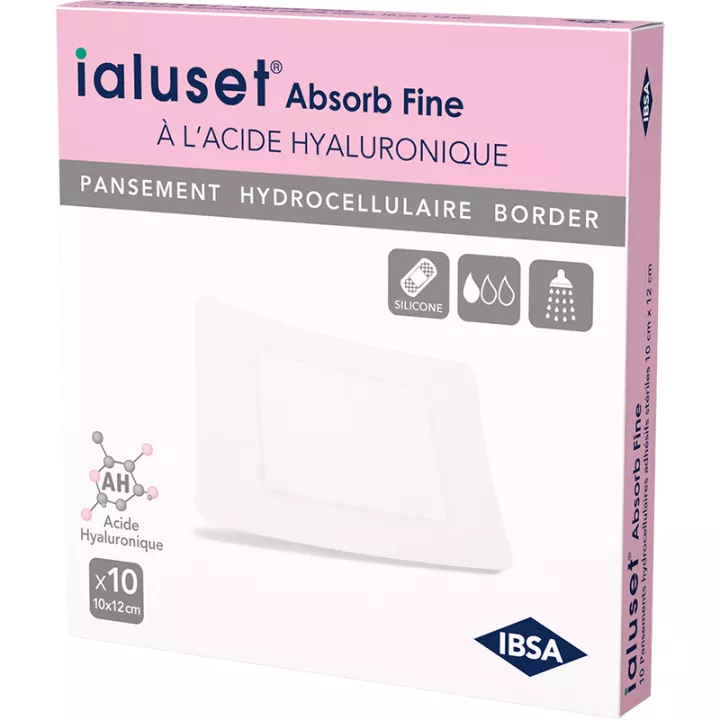 Ialuset Absorb fijn hydrocellulair hyaluronzuur verband 10x12 cm