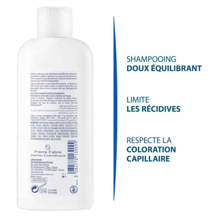 ELUIÇÃO couro cabeludo sensível DUCRAY shampoo