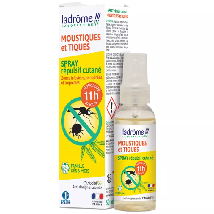 Ladrôme Moustiques et Tiques Spray Repellente 50 ml
