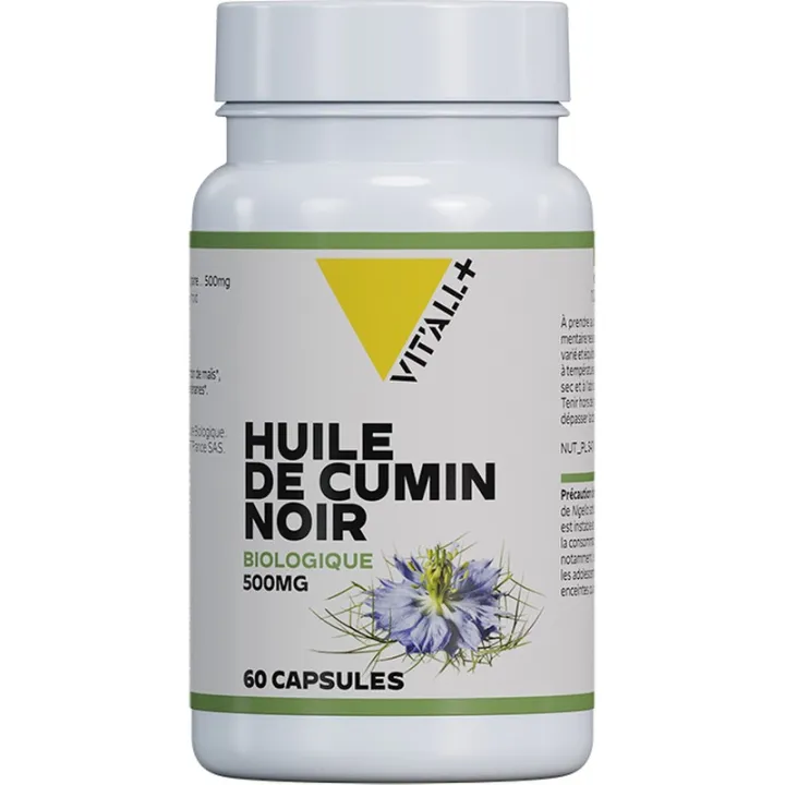 Vitall+ Huile de Cumin Noir Bio 500mg 60 capsules