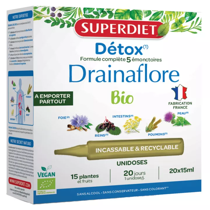 Superdiet Bio-Drainaflore Detox 20 Einzeldosen