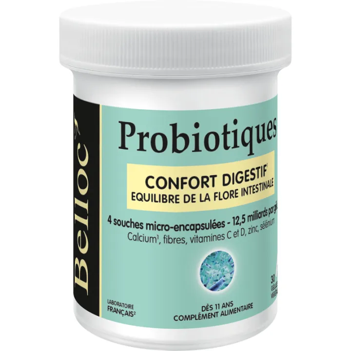 Belloc Probiotica voor een gezond spijsverteringsstelsel, 30 capsules