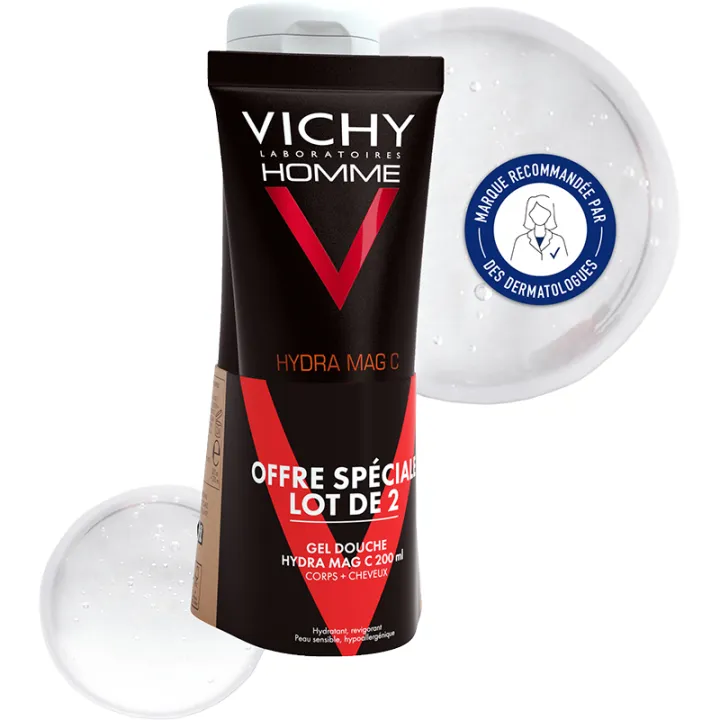 Vichy Homme Hydra Mag C Гель для душа для тела и волос 200 мл