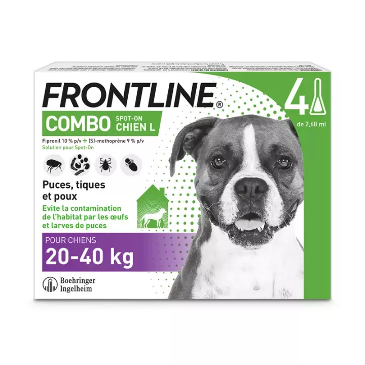 Frontline Combo Chiens L 20-40 kg 4 Pipettes
