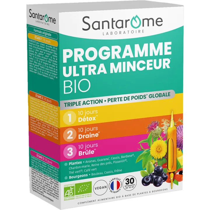 Santarome Programme Ultra Minceur Bio 30 Ampoules 10 ml