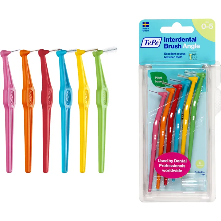Tepe Interdentalbürsten Winkel mit Griff x6