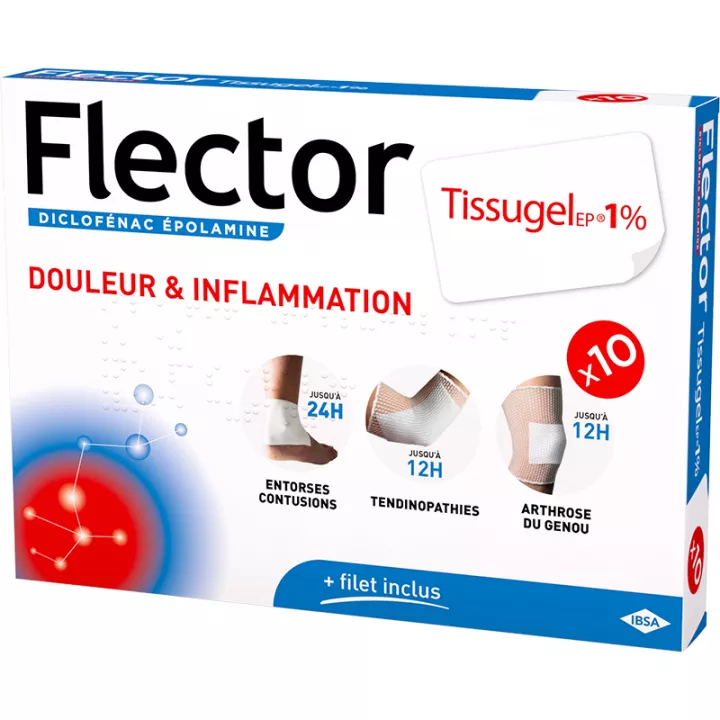 Flector TissugelEP 1% Diclofenaco 10 Tiritas para tendinitis y artrosis