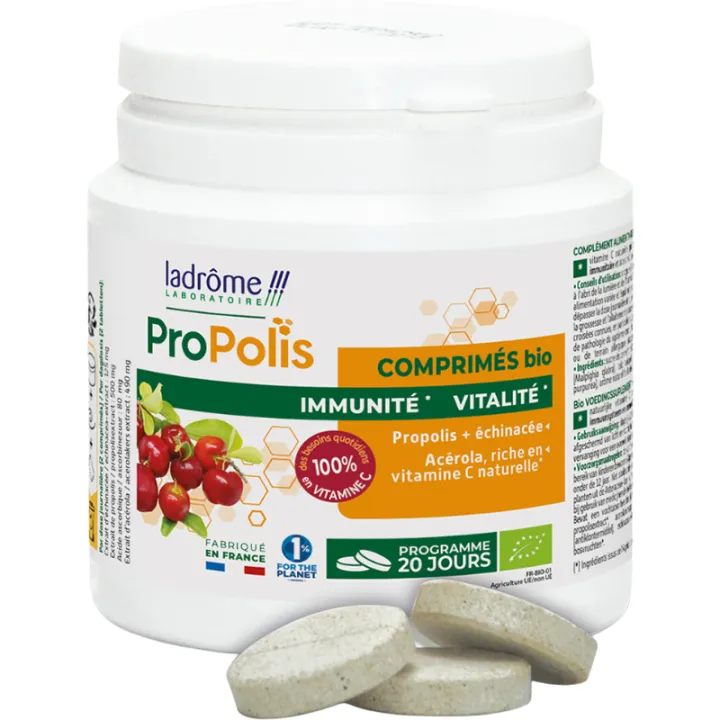 Ladrome Propolis Comprimés Bio Acerola Echinacea 40 tablets