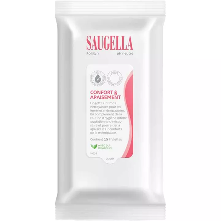 Saugella Poligyn Lingettes Intimes Nettoyantes 15 lingettes