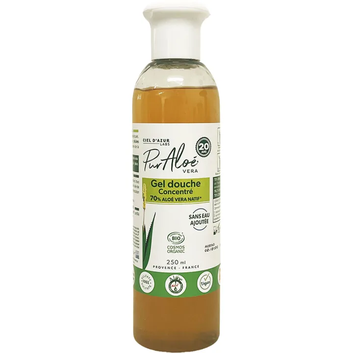 PurAloe Shower Gel Concentrate 70% Aloe Vera Natif 250 ml