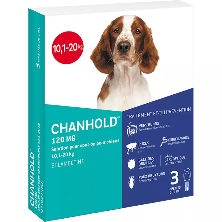 Chanhold Ungezieferprodukte für Hunde 3 Pipetten Clément-Thékan