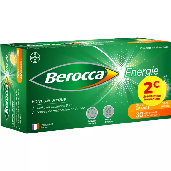 Berocca Energie Vitamines en Comprimés effervescents sans sucre