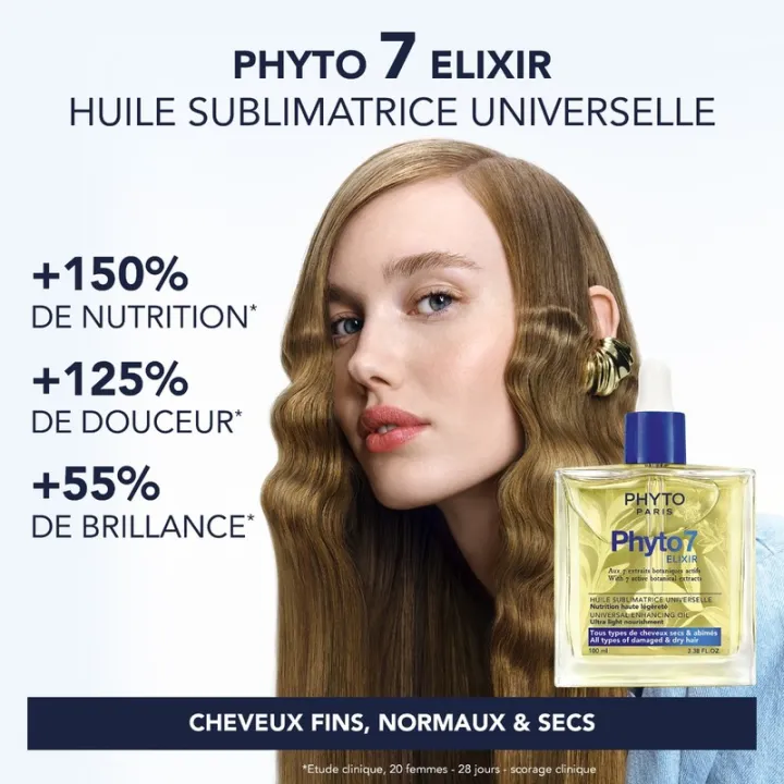 Phyto 7 Elixir Aceite sublimador universal para cabellos secos y dañados 100ml