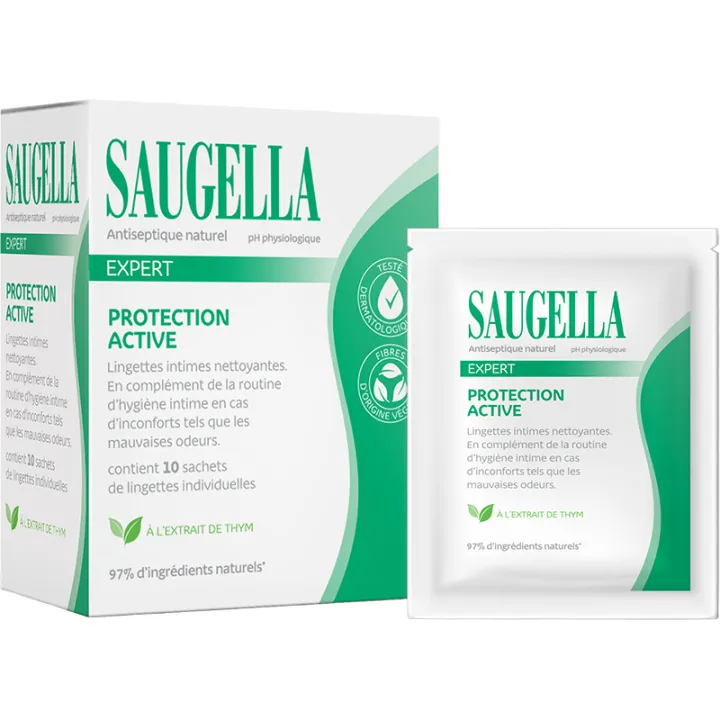 Saugella Natural Antiseptic Intimate Cleansing Wipes 15 wipes