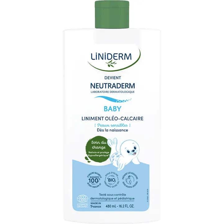 Liniderm Neutraderm Liniment Oléo-Calcaire Soin pour le Change 480 ml