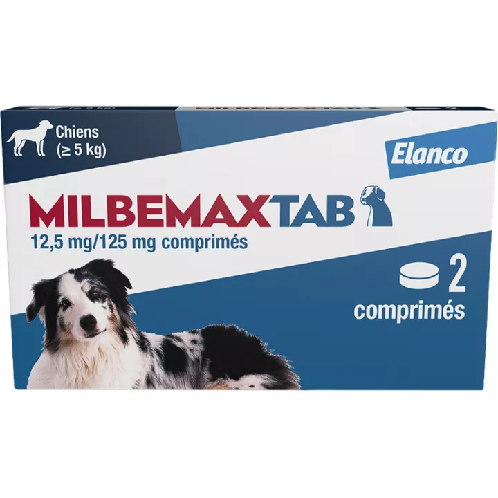 MilbemaxTab Vermifuge Dog +5 kg 2 tablets Elanco