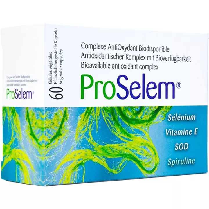 Proselem Anti-Oxydant SOD Spirulina Selen Vitamin E 60 Kapseln