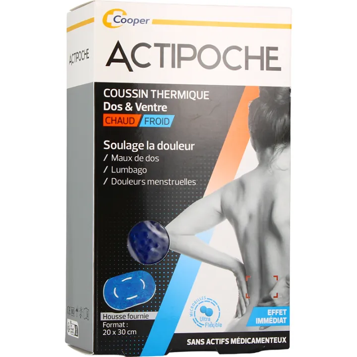 Actipoche Coussin Thermique Microbilles Dos & Ventre 20 x 30 cm