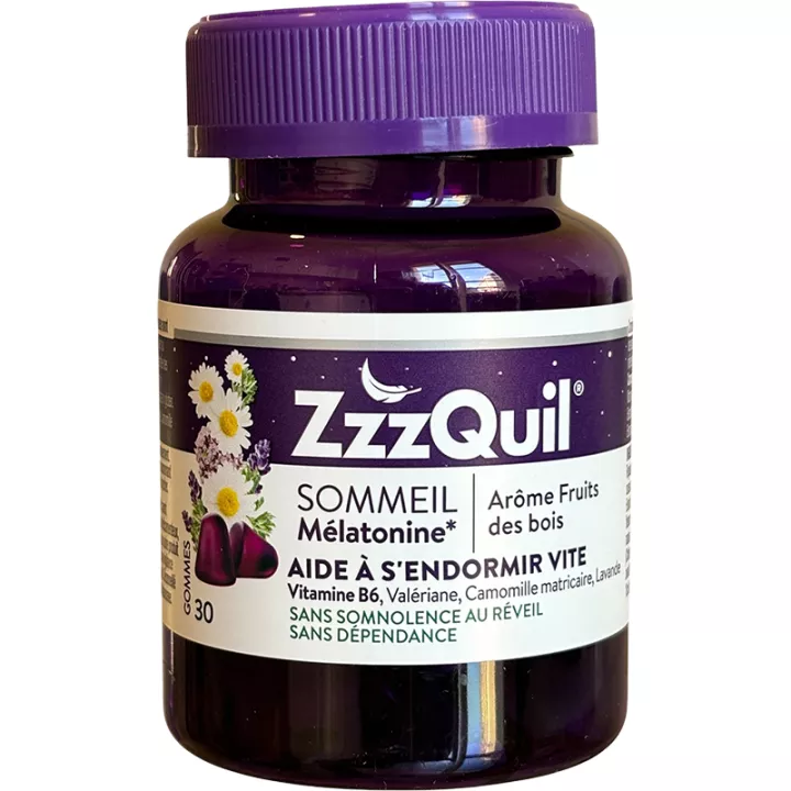 ZzzQuil Schlaf Melatonin und Vitamin in Kaugummis