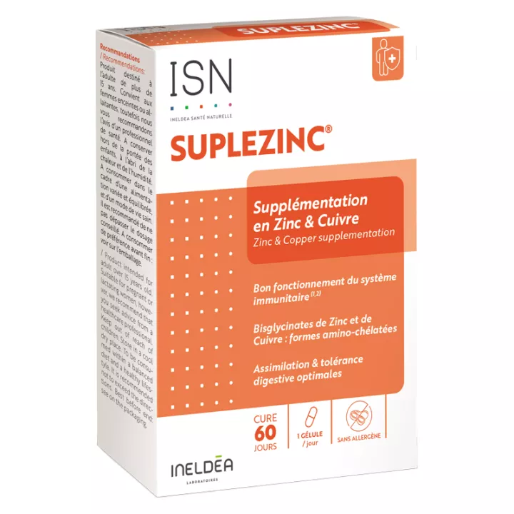 Ineldea Suplezinc Zinc & Copper Supplementation 60 cápsulas
