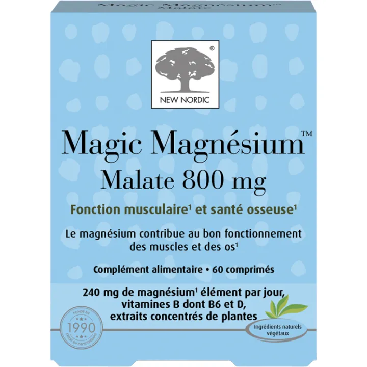 New Nordic Magic: Malato de magnesio para la función muscular, 60 comprimidos