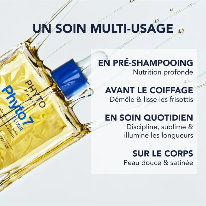 Phyto 7 Elixir Aceite sublimador universal para cabellos secos y dañados 100ml