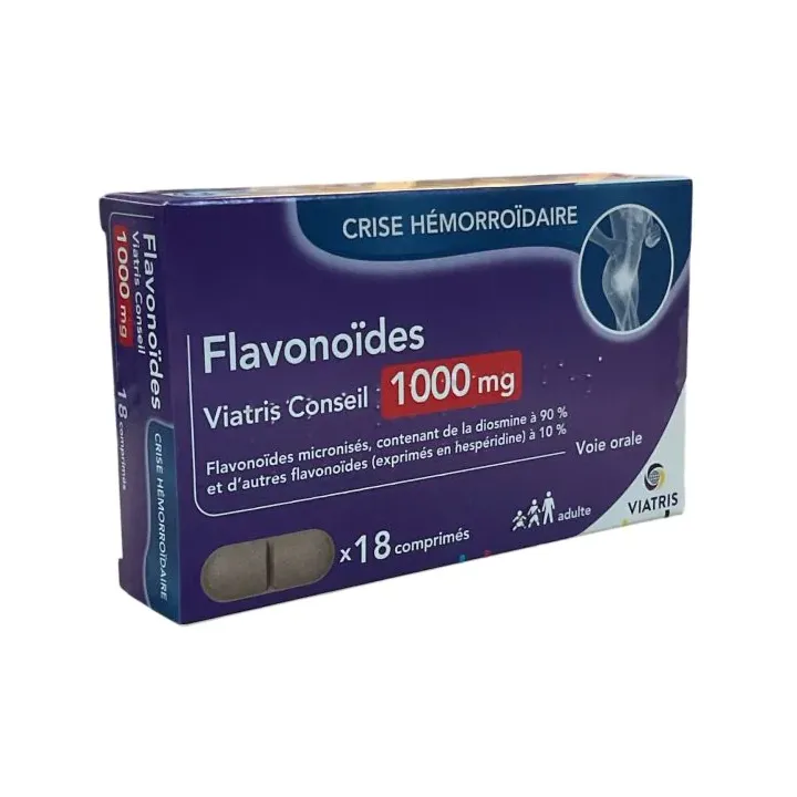 Flavonoids Vitaris 1000mg - Hemorrhoidal crisis - 18 tablets