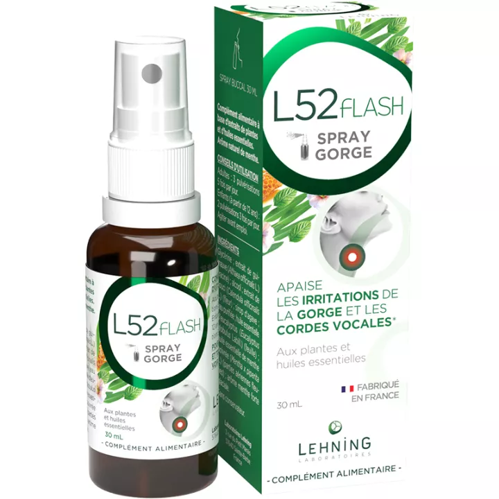 Lehning L52 Flash Throat Spray Irritation & Vocal Strings 30ml