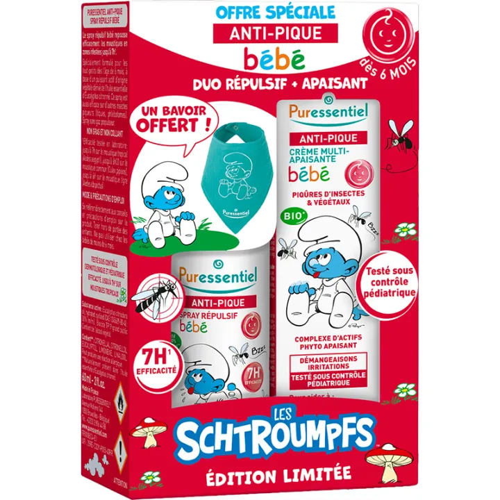 Puressentiel Repelente Bebé Antipicores + Set Crema Calmante Pitufos